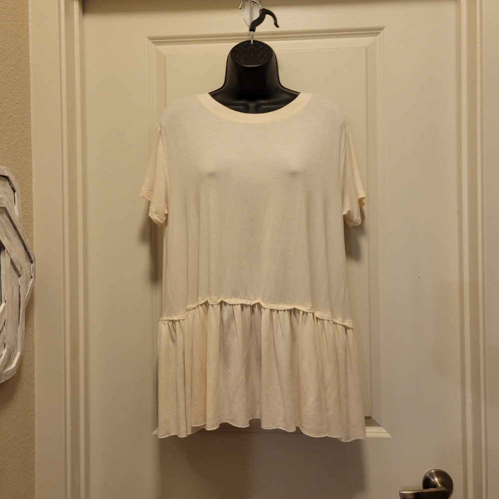Cream Boutique Babydoll Peplum Blouse